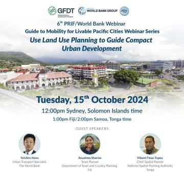 6th Joint PRIF/World Bank webinar on land use planning